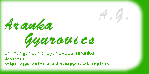 aranka gyurovics business card